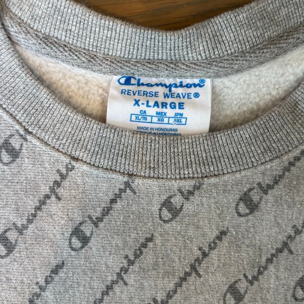 Champion Reverse Weave Diagonal Logo Crewneck Sweatshirt Women’s Size XL - Picture 2 of 7